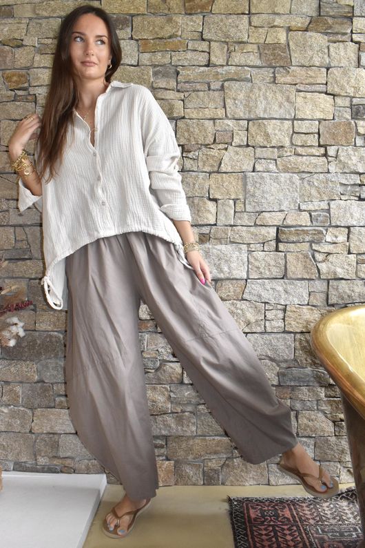 Hush Pillow Cotton French Tuck Shirt Calico
